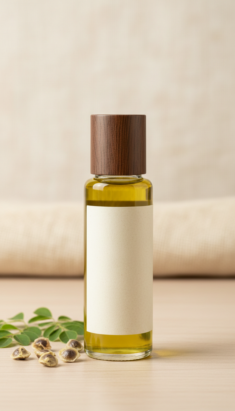 Cold-Pressed Moringa Oil Glass Bottle