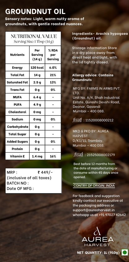 Cold Pressed Groundnut Oil