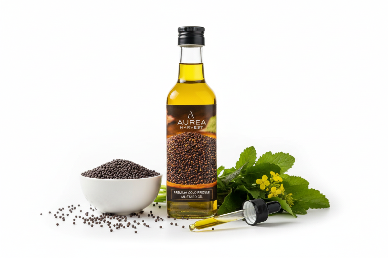 Mustard Oil White Background